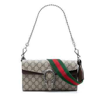 Dionysus East-West Flap Bag GG Coated Canvas Small