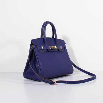 Hermes 30cm Birkin Bag Leather Leather with Strap Electric Blue Gold