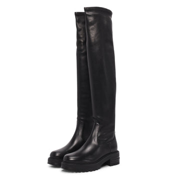 Dior Black Stretch Lambskin D-Fight Over-the-Knee Boots 36.5