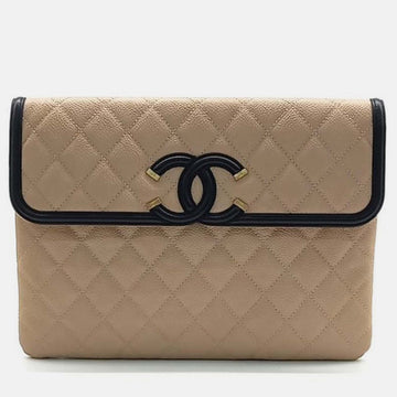 Caviar Cosmetic Flap Clutch bag