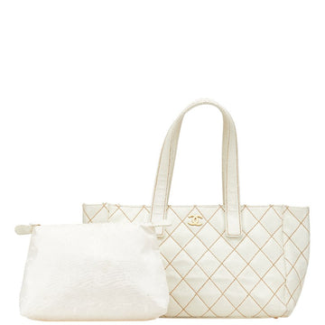 Chanel Coco Mark Wild Stitch Leather Tote Bag