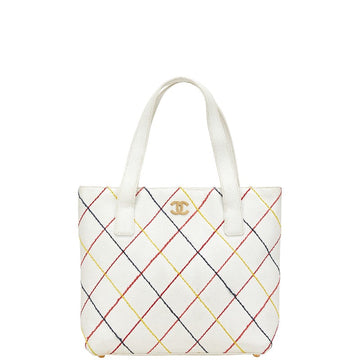 Chanel Wild Stitch Coco Mark Leather Tote Bag