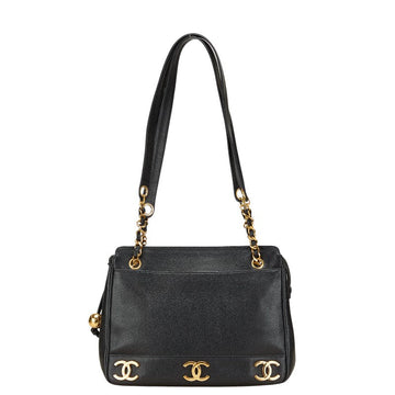 Chanel Triple Coco Mark Caviar Skin Chain Tote New 1:1 Bags