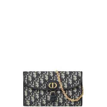 DIR BOBBY EAST WEST POUCH WITH CHAIN BLUE 22CM