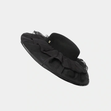 Hat Felt & Silk Chiffon Black