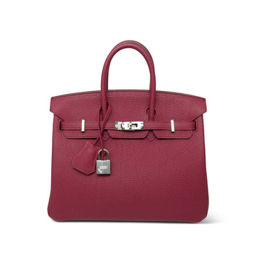 Birkin 25 Rouge Grenat Togo Palladium Plated T Stamp