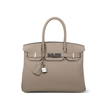 Birkin 30 Gris T Togo Palladium Plated C Stamp