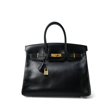 Birkin 35 Black Box leather  G Square Stamp
