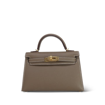 Mini Kelly Sellier Etoupe Veau leather  U Stamp