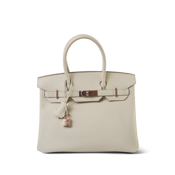 Birkin 30 Craie leather Rose  Y Stamp