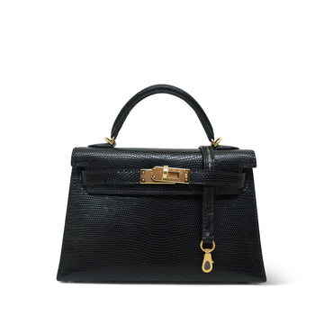 Mini Kelly Sellier Black Lizard Niloticus  Z Stamp