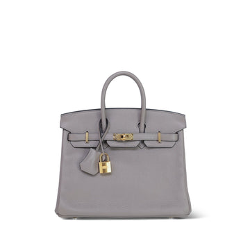 Birkin 25 Gris Asphalt Taurillon Novillo  Y Stamp
