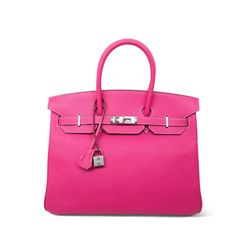 Birkin 35 (Candy Model) Rose Tyrien / Rubis Veau leather Palladium Plated O Square Stamp