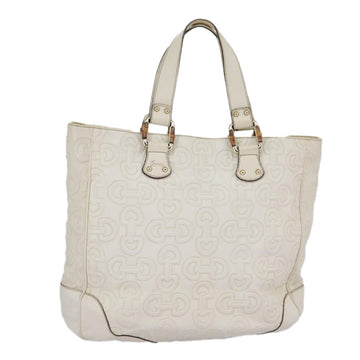 Gucci Bamboo White Leather Tote New 1:1 Bags