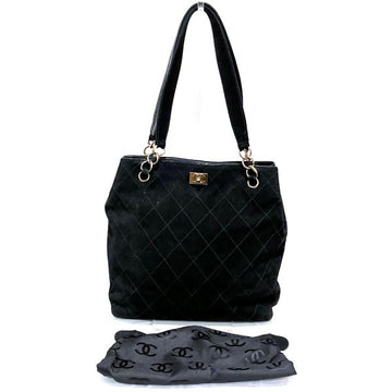 Chanel Coco Mark Wild Stitch Suede Leather Tote Bag