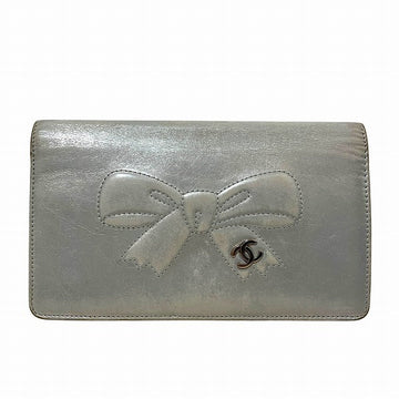 Chanel Coco Mark Leather Long Wallet
