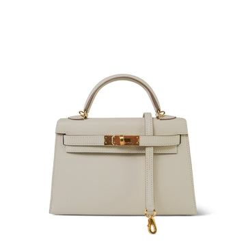 Mini Kelly Sellier Craie leather  Y Stamp