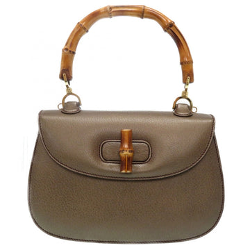Gucci bamboo brown leather handbag