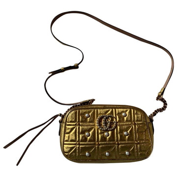 Gucci marmont gold leather handbag