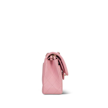 22C Pink Sakura leather Quilted Classic Flap Small LGHW