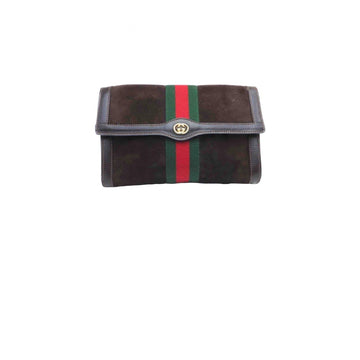 Gucci ophidia brown suede clutch bag