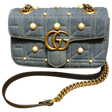 Gucci marmont blue denim - jeans handbag