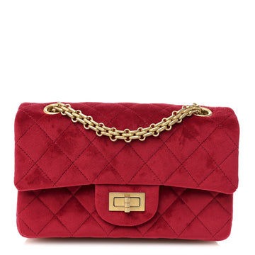 Velvet Quilted Mini 2.55 Reissue Flap Red