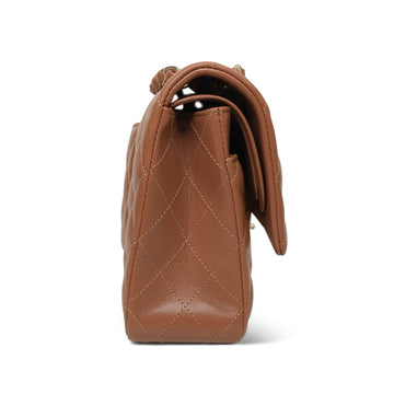 Caramel leather Quilted Medium Classic Flap LGHW