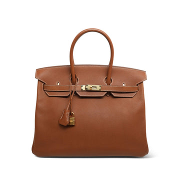 Birkin 35 Fauve Barenia Faubourg  Y Stamp