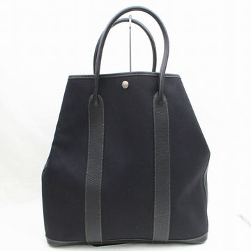 Brand Inspired Hermes Tote Bag Garden File Black Leather/canvas (SHC7-10051)