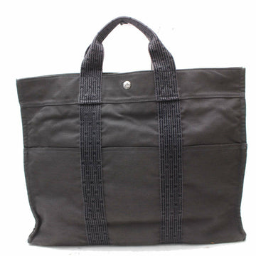 Brand Inspired Hermes Tote Bag Herline Gray Leather/canvas (SHC7-10102)