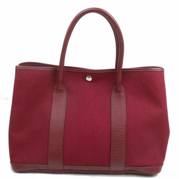 Brand Inspired Hermes Tote Bag Garden Party Pm Red Leather/canvas (SHC7-10046)