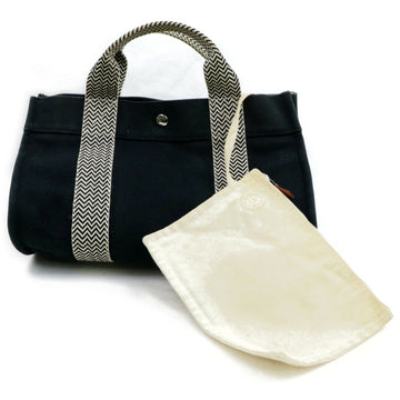Brand Inspired Hermes Tote Bag Cannes Black Leather/canvas (SHC7-10197)