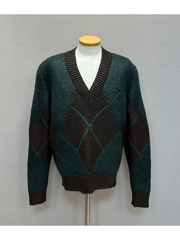 Luxury Bottega Veneta argyle v neck sweater
