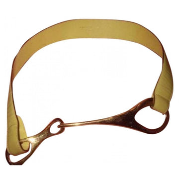 Yellow  leather Gucci Horse-bit belt