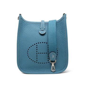 Evelyne Amazone 16 New Bleu Jean leather Palladium Plated K Stamp