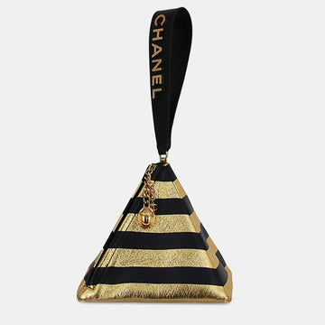 Metallic Lambskin Kheops Pyramid Clutch Bag