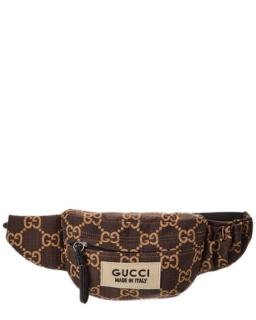 Gucci Gg Ripstop & Leather Belt Bag