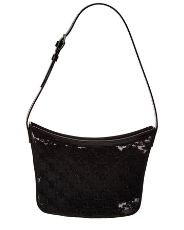 Celine Croque Medium Tulle & Leather Hobo Bag