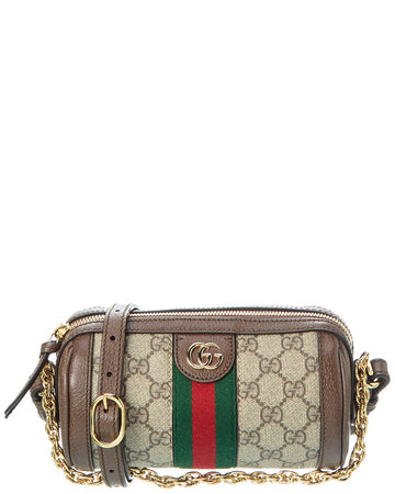 Gucci Ophidia Mini Gg Supreme Canvas & Leather Crossbody