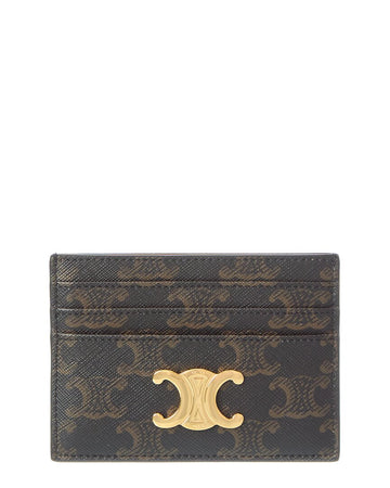 Celine Triomphe Canvas & Leather Card Case