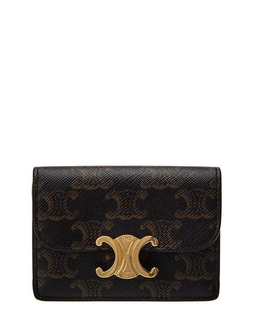 Celine Triomphe Canvas & Leather Card Holder