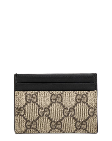 Gucci Gg Supreme Canvas & Leather Card Case