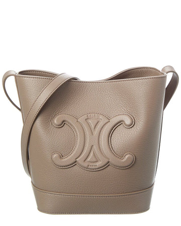 Celine Triomphe Small Leather Bucket Bag