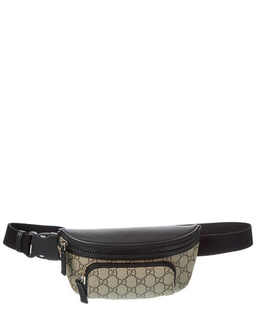 Gucci Large Gg Supreme Canvas & Leather Belt Bag