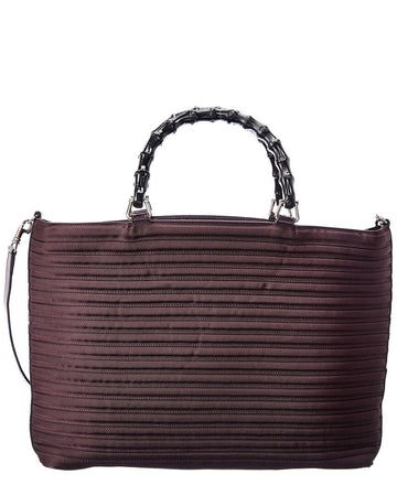 Gucci Black Leather Bamboo Tote ( )