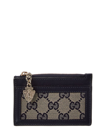 Gucci Luce Gg Canvas & Leather Card Case