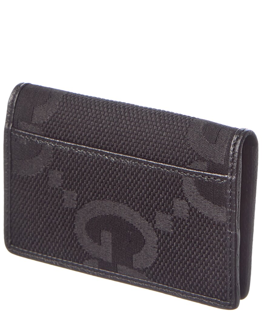 Gucci Jumbo Gg Canvas & Leather Card Holder