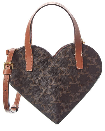 Celine Teen Couer Triomphe Coated Canvas & Leather Crossbody