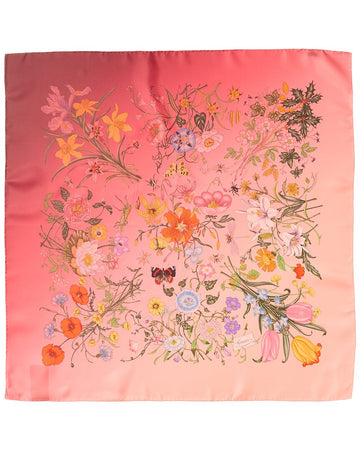 Gucci Printed Flora Silk Twill Carré